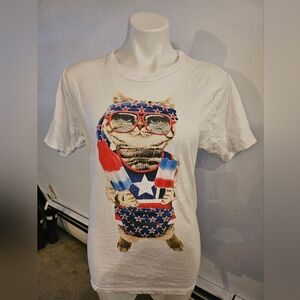 Patriotic Cat Graphic Tee